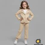 Girls Blazer Set (Biscuit)
